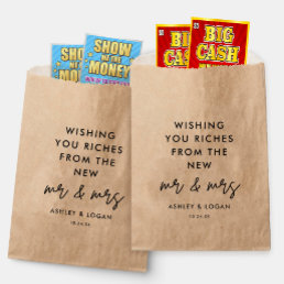 Wishing you Riches Wedding Scratchers Favor Bag
