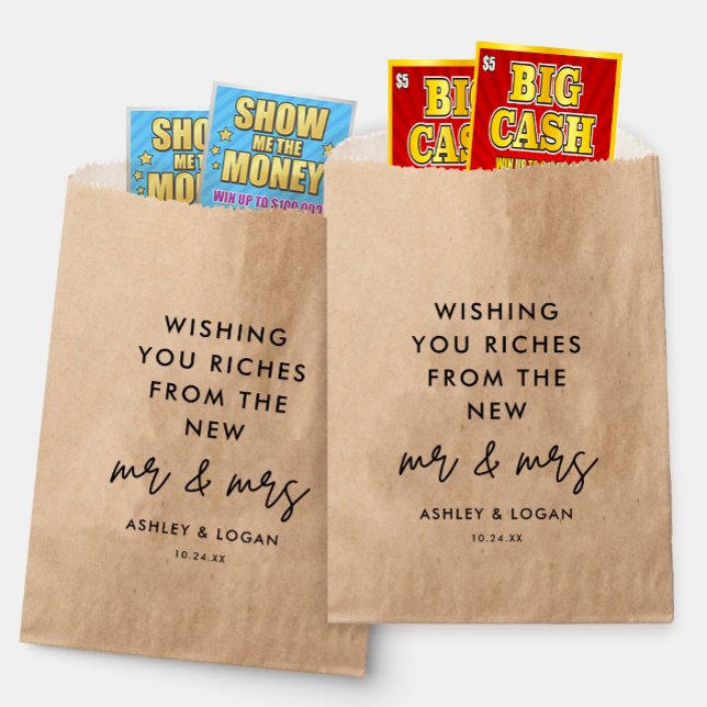 Wishing you Riches Wedding Scratchers Favor Bag (Creator Uploaded)