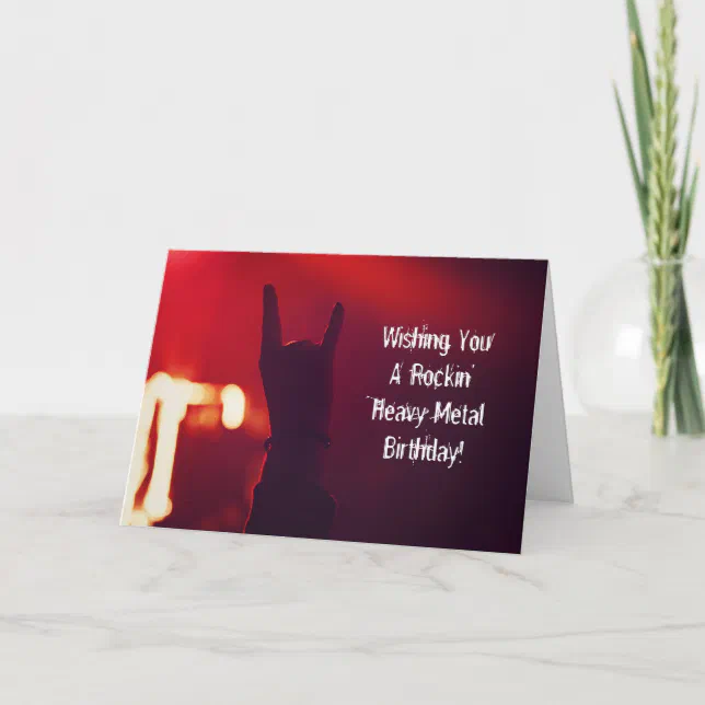 Wishing You Rockin' Heavy Metal Rock Birthday Card | Zazzle