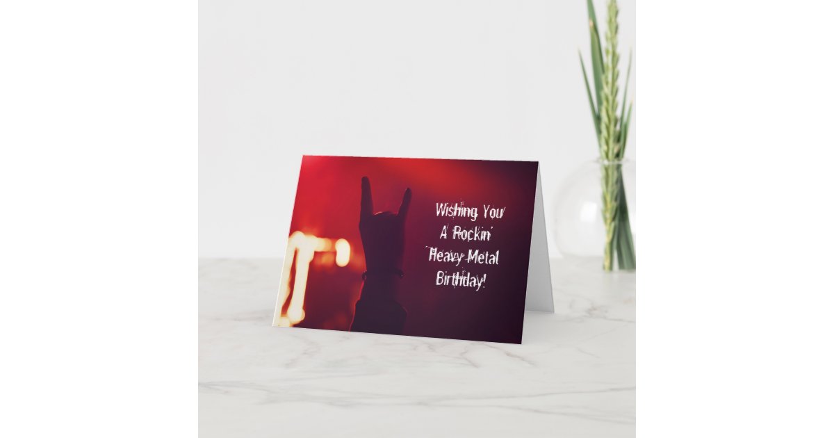 Wishing You Rockin' Heavy Metal Rock Birthday Card | Zazzle