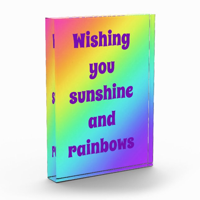 Wishing You Sunshine Rainbow Photo Block (Left)