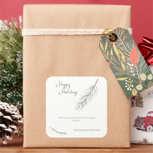 Wishing You the Best Business Holiday  Square Sticker (Holiday)