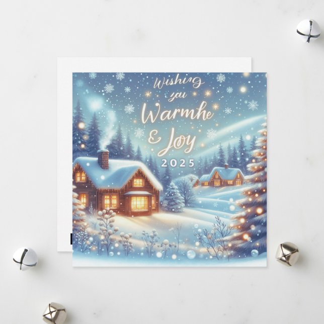 Wishing You Warmth & Joy for 2025 Holiday Card (Front/Back In Situ)