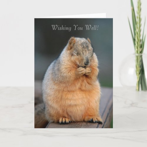 Wishing You Well cute squirrel card