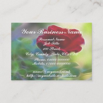 Wisper Softly  Romantic Red Rose Business Card by Rosemariesw at Zazzle