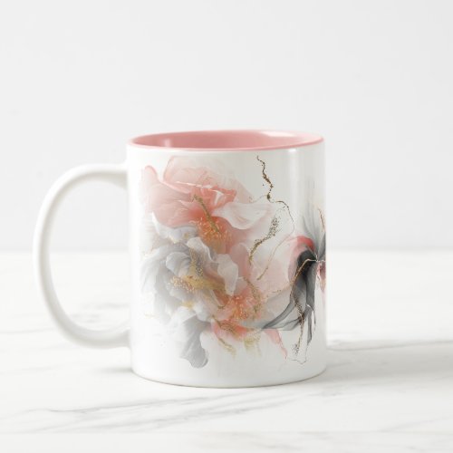 Wispy and Graceful Watercolor Flowers Ceramic Mug
