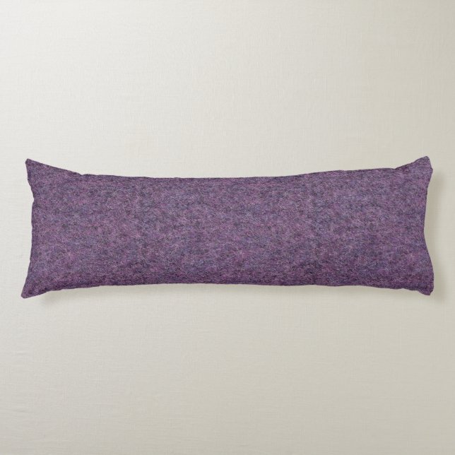 Wispy Black Purple White Faux Shag Texture Body Pillow (Front)