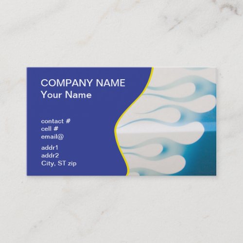 wispy blue hotrod flames business cards