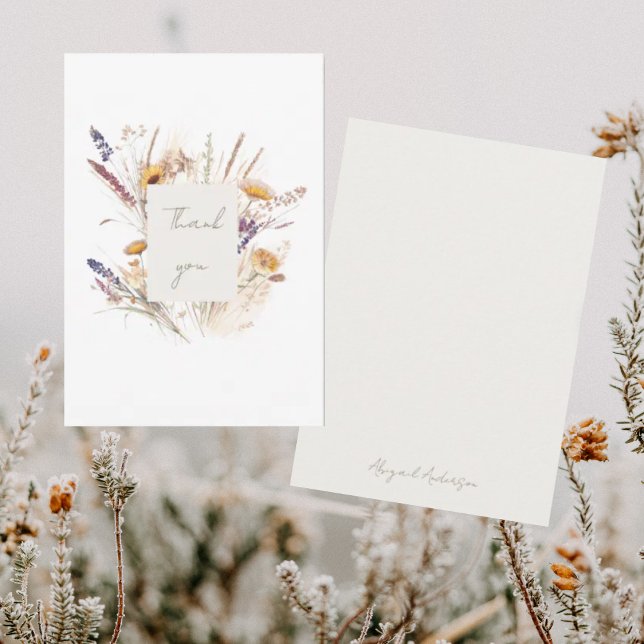 Wispy Botanical Baby Shower Thank You Card (Creator Uploaded)