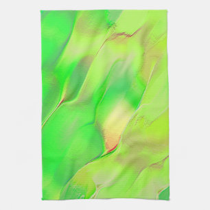 Wispy carved in aged vivid green? kitchen towel
