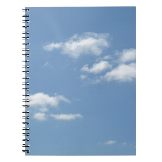 Wispy Clouds Powder Blue Sky Notebook (Front)