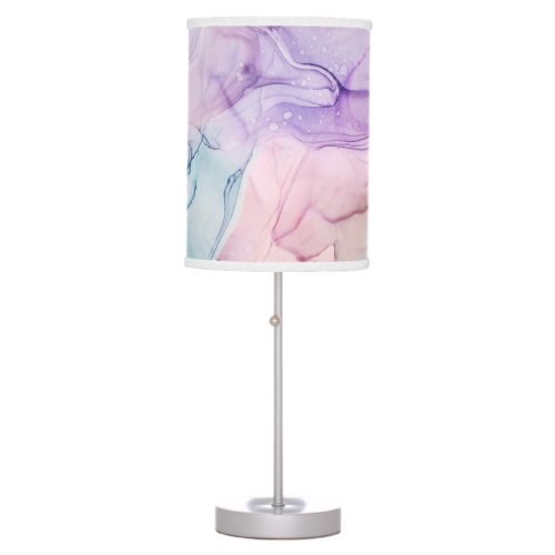 Wispy Ethereal Pastel Watercolor Inky Fantasy Glam Table Lamp