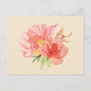 Wispy Floral Wedding RSVP Song Request Invitation Postcard