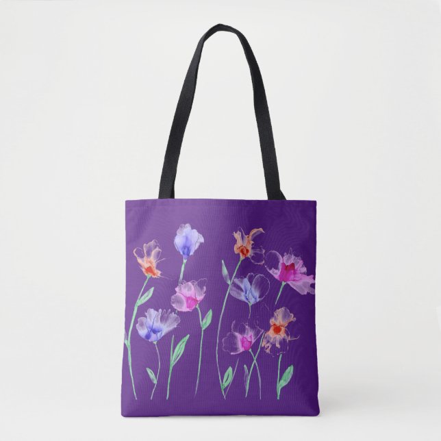 Wispy Flowers  Tote Bag (Front)