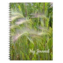 Wispy Green Prairie Grass Photo Spiral Notebook