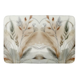 Wispy Greenery Modern Botanical Boho Wedding Bath Mat