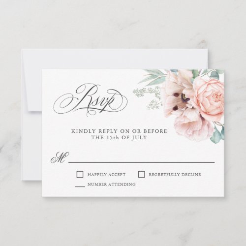 Wispy Romantic Watercolor Boho Floral RSVP