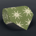 Wispy Snowflake Foulard OLive Two-sided Neck Tie<br><div class="desc">Olive and creme colorway. This tie is inspired by advertising art of the fifties. This wispy design is cream shown here on a olive background. (All background colors are customizable.) Fun tie for that conservative male with a sense of humor & a passion for life,  especially for the holidays!</div>