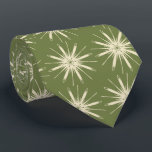 Wispy Snowflake Foulard OLive Two-sided Neck Tie<br><div class="desc">Olive and creme colorway. This tie is inspired by advertising art of the fifties. This wispy design is cream shown here on a olive background. (All background colors are customizable.) Fun tie for that conservative male with a sense of humor & a passion for life,  especially for the holidays!</div>