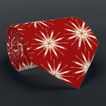 Wispy Snowflake Foulard Red Two-sided Neck Tie<br><div class="desc">Red and cream colorway. This tie is inspired by advertising art of the fifties. This wispy design is cream shown here on a deep red background. (All background colors are customizable.) Fun tie for that conservative male with a sense of humor & a passion for life, especially for the holidays!...</div>