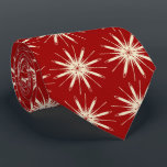 Wispy Snowflake Foulard Red Two-sided Neck Tie<br><div class="desc">Red and cream colorway. This tie is inspired by advertising art of the fifties. This wispy design is cream shown here on a deep red background. (All background colors are customizable.) Fun tie for that conservative male with a sense of humor & a passion for life, especially for the holidays!...</div>
