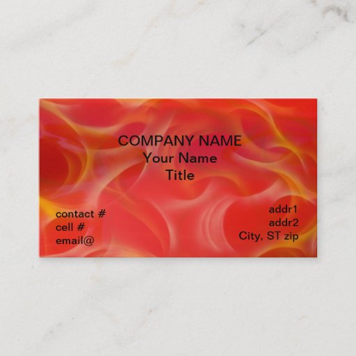 Customizable wispy yellow hotrod flames on red business cards