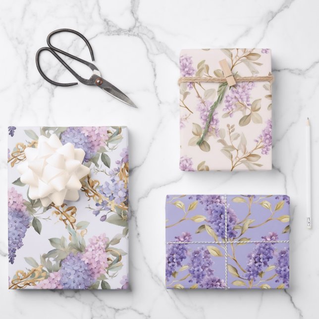 Wistaria wrapping paper (Front)