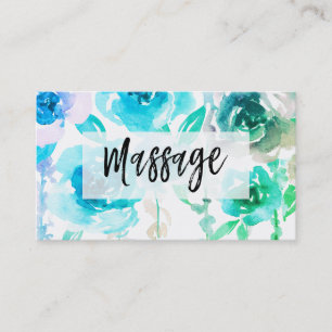 ** Wisteria and Roses Flowers MASSAGE Floral Business Card