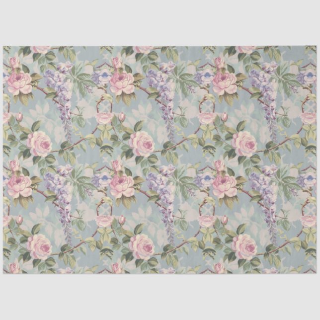 Wisteria and Roses Tissue Paper (Front)