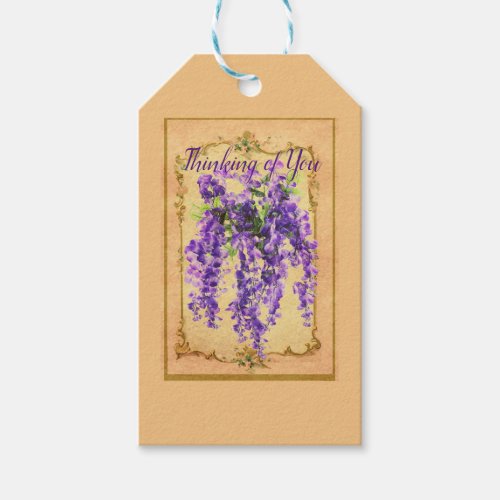 Wisteria Antique Background Vintage  Gift Tags