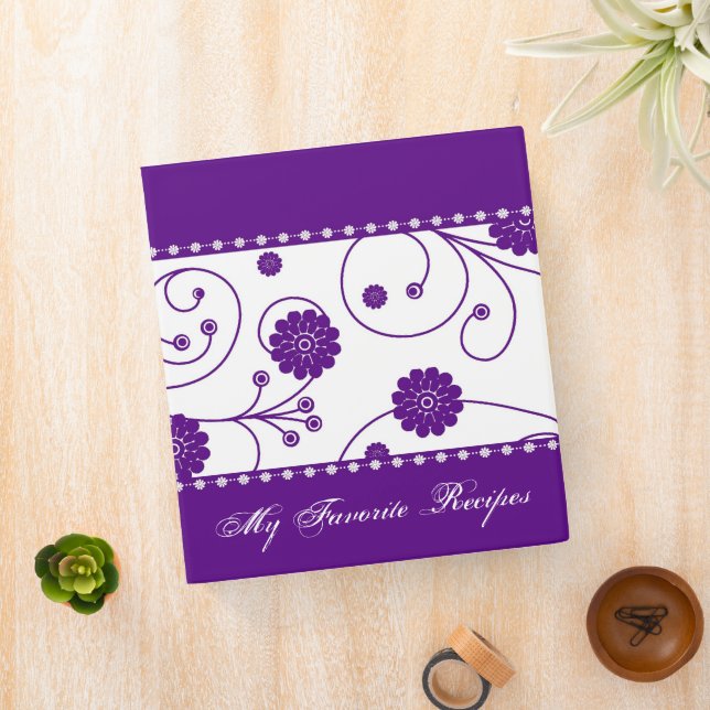 Wisteria Bloom Banner Recipe Book 3 Ring Binder (In Situ)