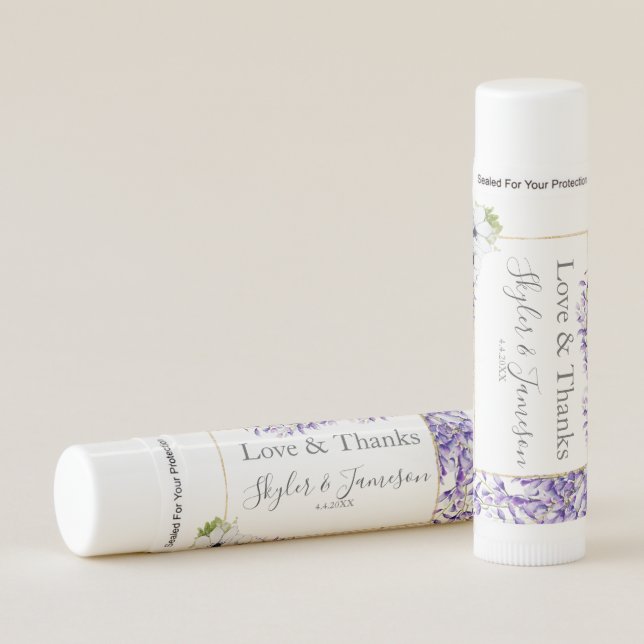 Wisteria Blooms Wedding Lip Balm (Front)