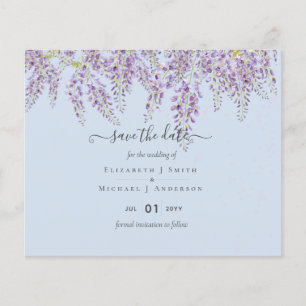 Wisteria Blue Wedding Save Dates BUDGET Flyer