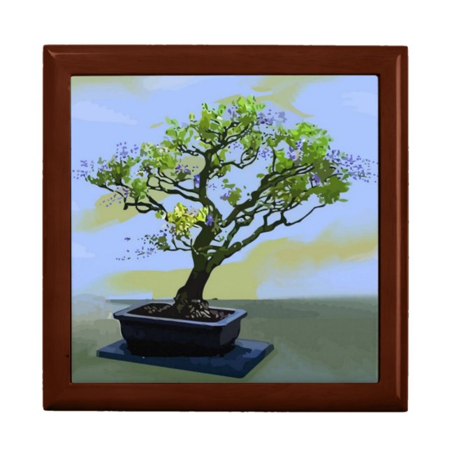 Wisteria Bonsai Tree Jewelry Box (Front)