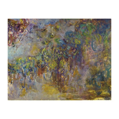 Wisteria by Claude Monet Vintage Impressionism Wood Wall Art