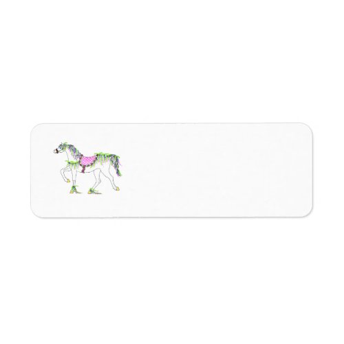 Wisteria Carousel Horse Return Address Labels