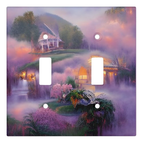 Wisteria cottage glow at sunset by the pond  light switch cover