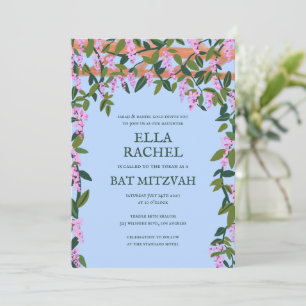 Wisteria Custom B'nai Bat Bar Mitzvah QR Code Invitation