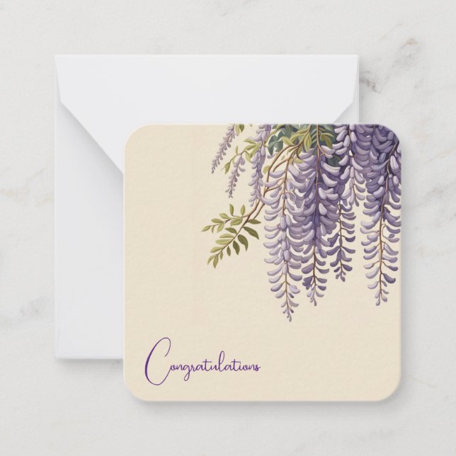 Wisteria Customizable Note Card (Front)