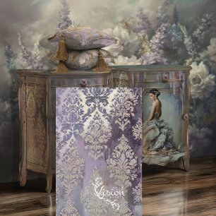 Wisteria Dove Purple Silver Vintage Damask Tissue Paper