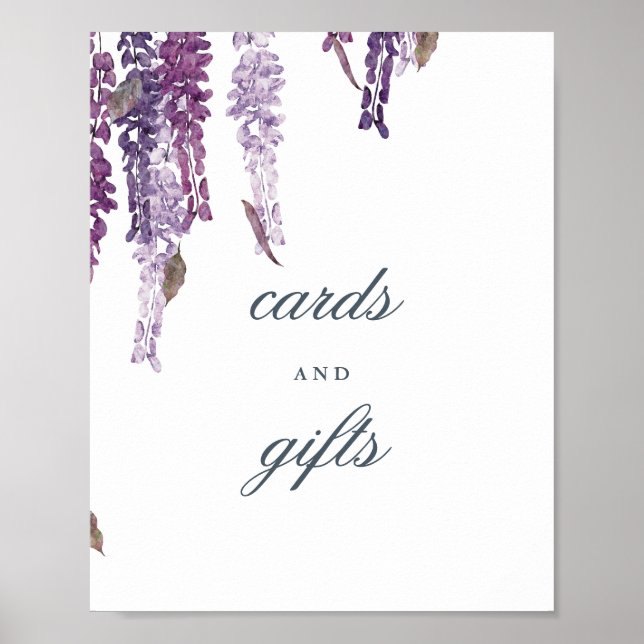Wisteria dreams gift table wedding sign (Front)