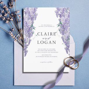 Wisteria Dusty Purple Watercolor Wedding Invitatio Invitation