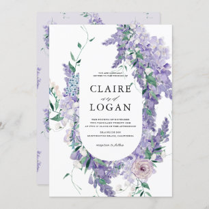 Wisteria Dusty Purple Watercolor Wedding Invitation