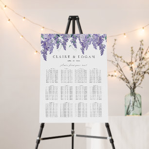 Wisteria Dusty Purple Wedding Seating Chart Foam Board