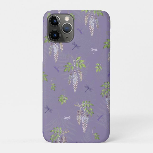 Wisteria, ferns, & Dragonflies Case-Mate iPhone Case (Back)