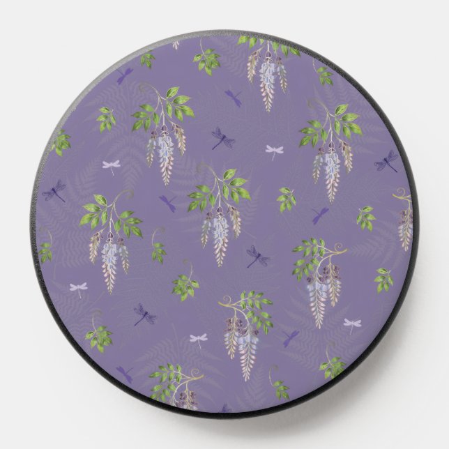Wisteria, ferns, & Dragonflies PopSocket (Popsocket)