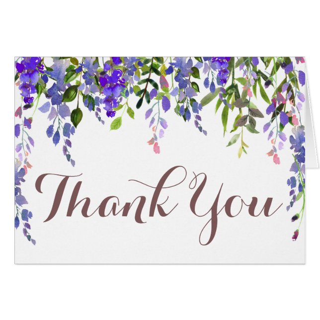 Wisteria Floral Drop Thank You (Front Horizontal)