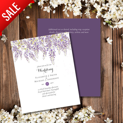Wisteria Floral Garden Lavender Wedding Invites