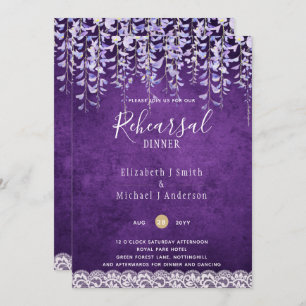 Wisteria Floral Lace REHEARSAL DINNER INVITE