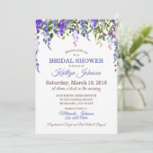 Wisteria Floral Modern Wedding Invitation (Standing Front)